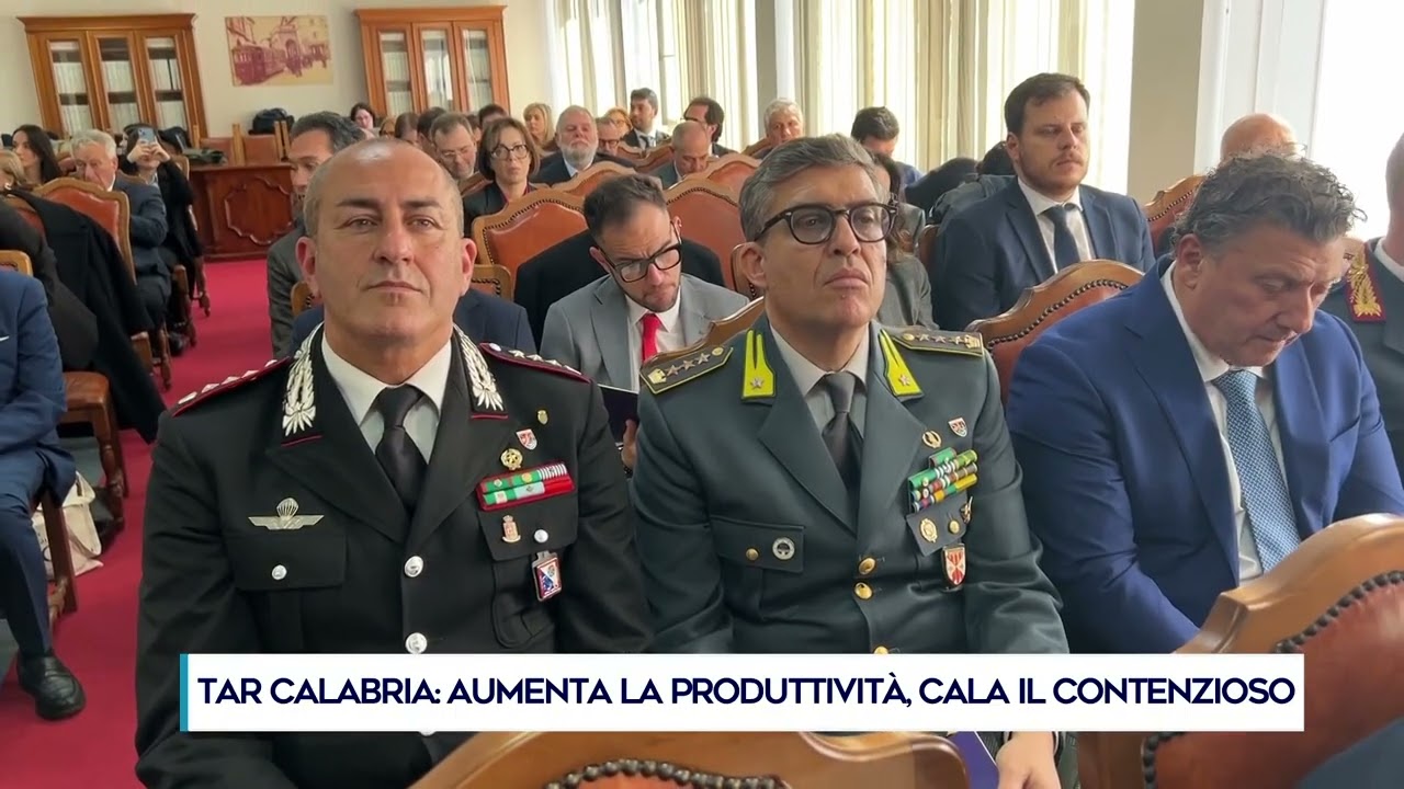 TAR CALABRIA: AUMENTA LA PRODUTTIVITÀ, CALA IL CONTENZIOSO