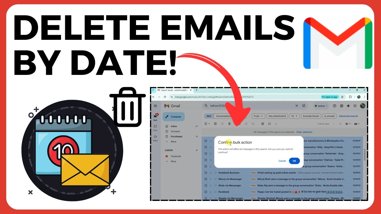 Как удалить электронные письма в Gmail по дате