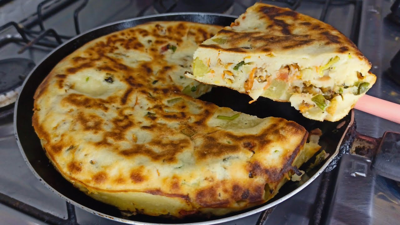TORTA DE SARDINHA DE FRIGIDEIRA FEITA COM SÓ 1 OVO PRONTA EM 15 MINUTOS PARA O ALMOÇO OU JANTAR 