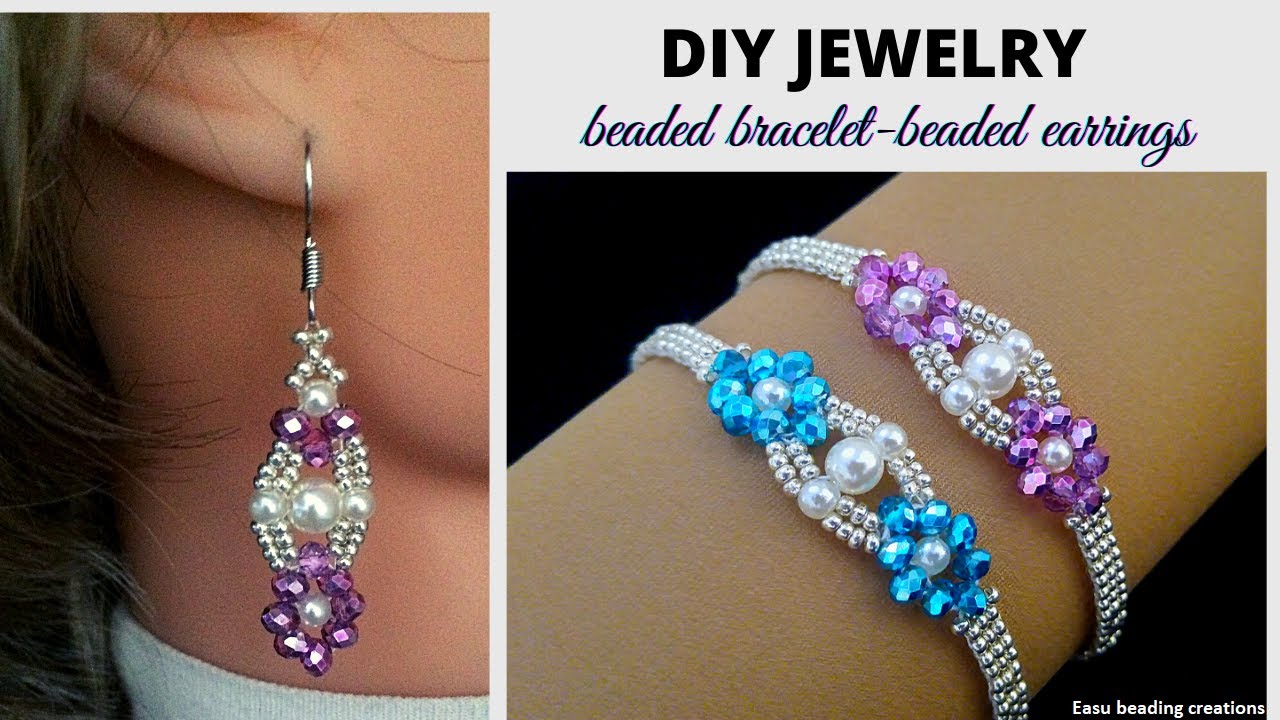 DIY woman elegant jewelry set. Easy pattern jewelry set