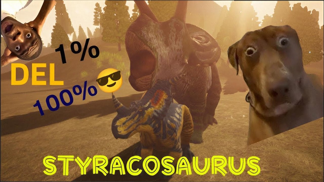 SOBREVIVIENDO DEL 1% AL 100% COMO STYRACOSAURUS EN THE CURSED ISLAND 🦖🦕!!!
