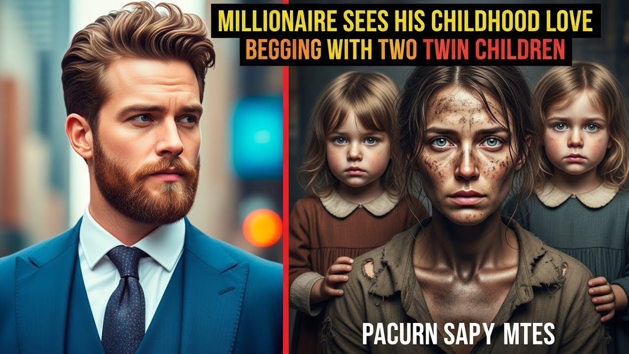 MILLIONAIRE SEES A BEGGAR WITH TWO CHILDREN AND RECOGNIZES HER. WHAT HE DID LEAVES EVERYONE SHOCKED.