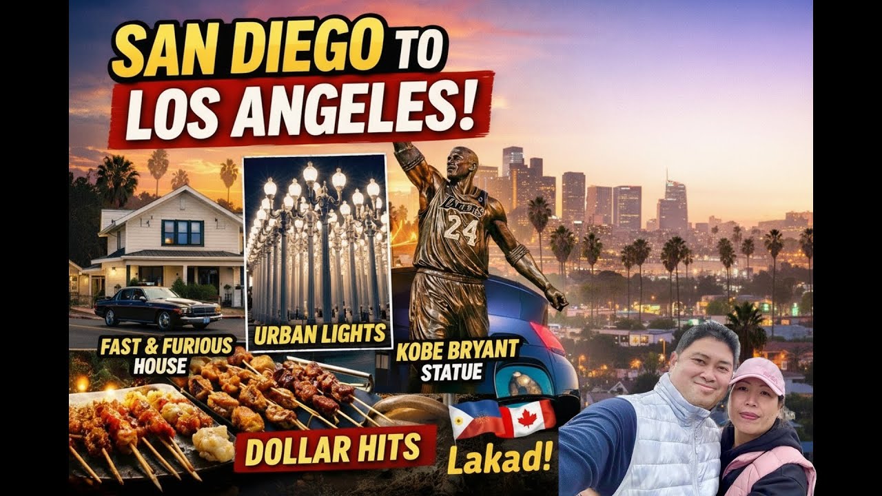 San Diego to Los Angeles | Lakad Tayo! 🇵🇭 Fast & Furious House, Kobe Bryant Statue & Filipino Food
