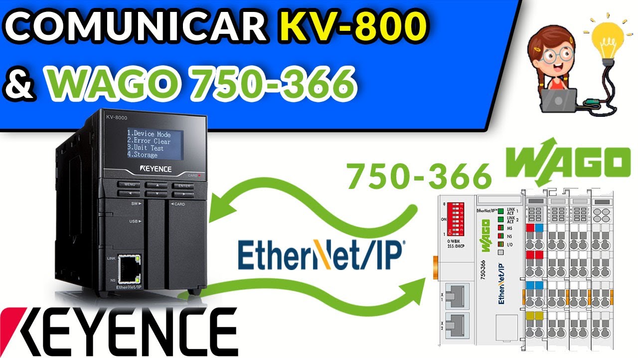 🔵✅COMUNICAR PLC KV-8000 CON WAGO 750-366 VIA ETHERNET IP