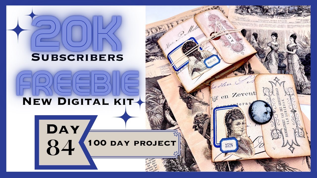🎉DAY 84  🎉20K SUBSCRIBER 🎉FREEBIE and DIGITAL KIT - MAKING BANKCHEQUE BOOKLETS #the100dayproject