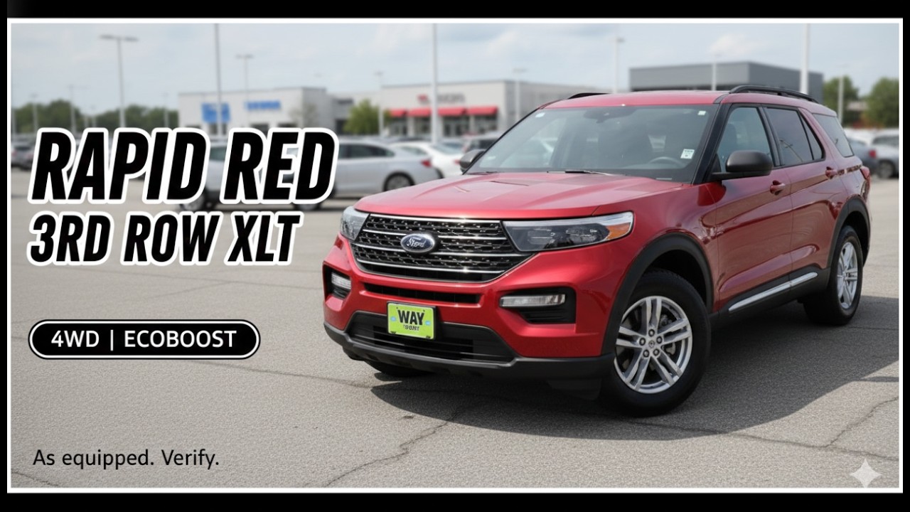 2020 Rapid Red Metallic Tinted Clearcoat Ford Explorer 4D Sport Utility XLT