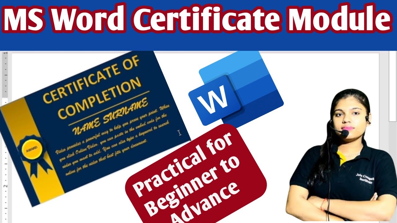 MS Word Certificate Module | Certificate Design Practical | Beginner to Advance | Hindi
