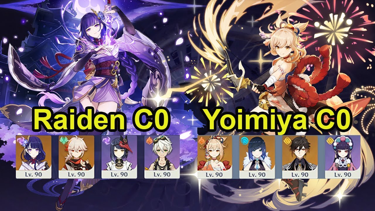 Raiden C0 hypercarry & Yoimiya C0 Hypercarry Spiral abyss floor 12 genshin impact
