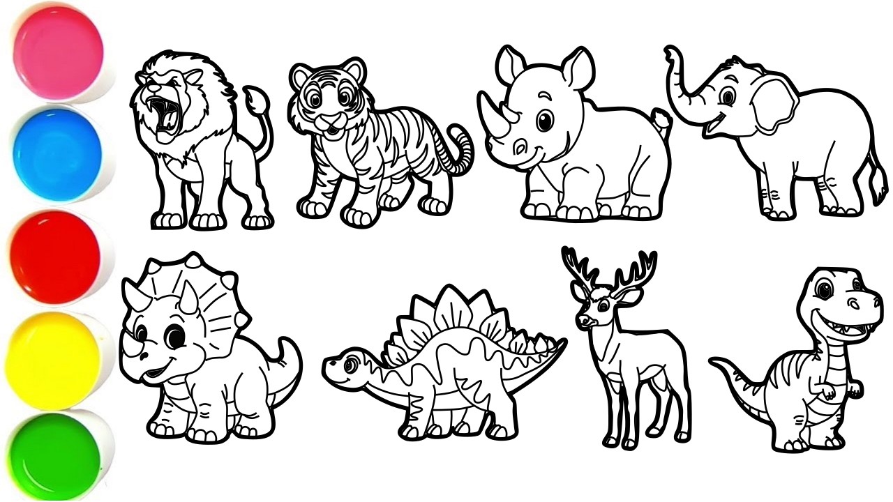Draw Amazing Animals inMinutes,Lion,Tiger,Rhinoceros,Elephant, Triceratops,Stegosaurus,Deer,Dinosaur