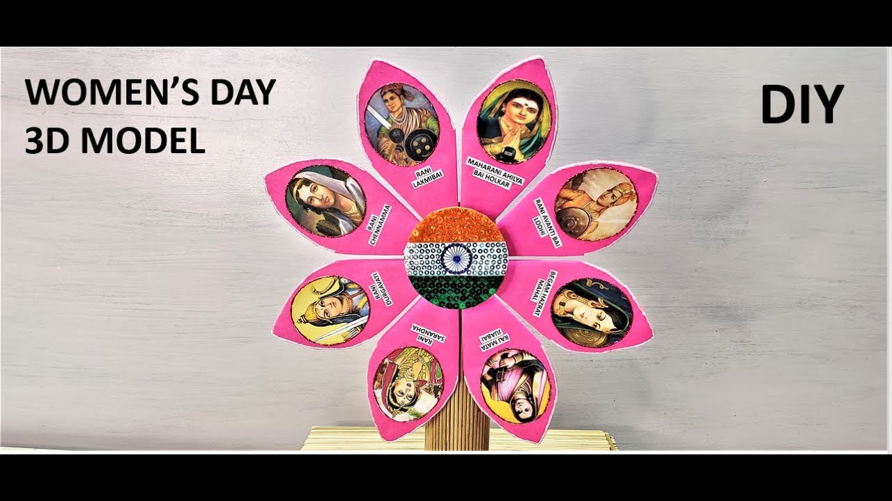 WOMEN'S DAY SPECIAL- 3D MODEL(ROTATABLE)/BRAVE WARRIOR WOMEN OF INDIA MODEL FOR SCHOOL ACTIVITY