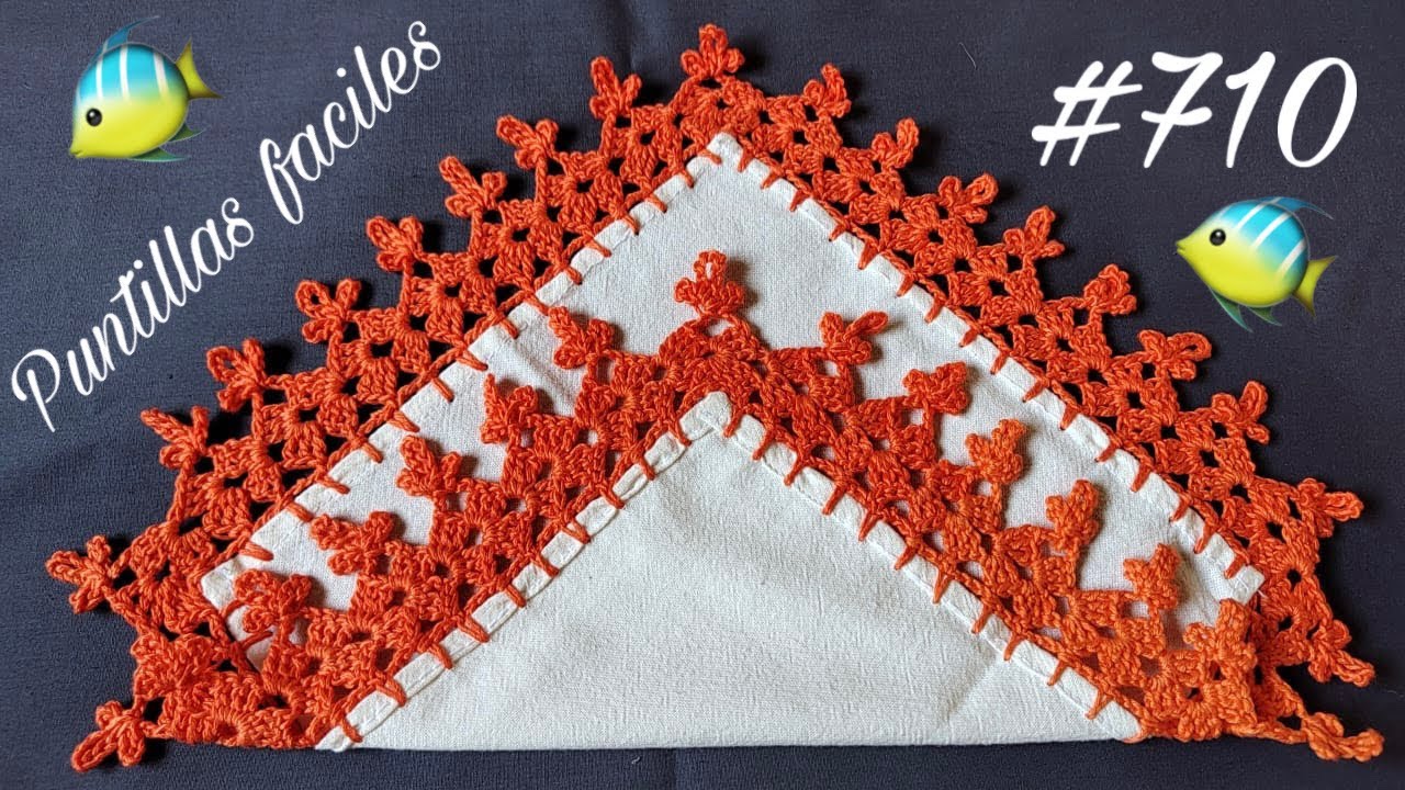 🧶🌞PUNTILLA FACIL Y RAPIDA DE UNA SOLA VUELTA💥✨ PUNTILLAS FÁCILES 710