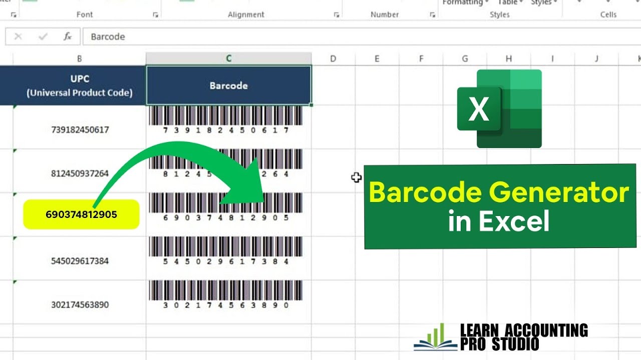 Как создавать штрихкоды в Excel | Генератор штрихкодов в Excel | Изучение Accounting Pro Studio