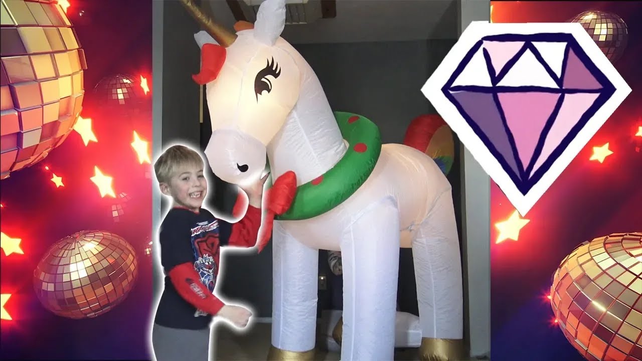 🦄Max Unboxing His New Giant Inflatable Rainbow Unicorn! Plus Grandpa's Amazing Magic Tricks!