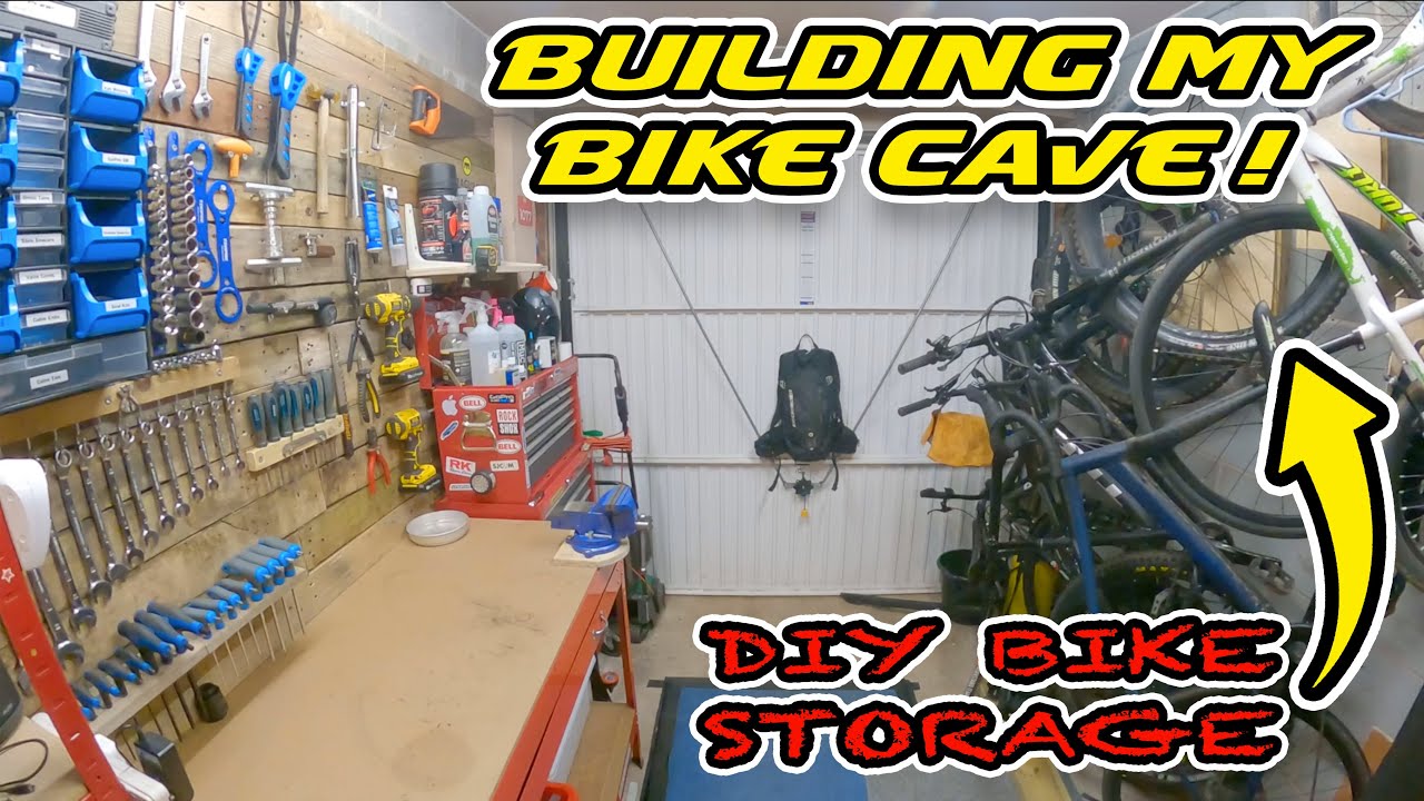 DIY Home Bike Workshop Build with DIY Bike Storage.