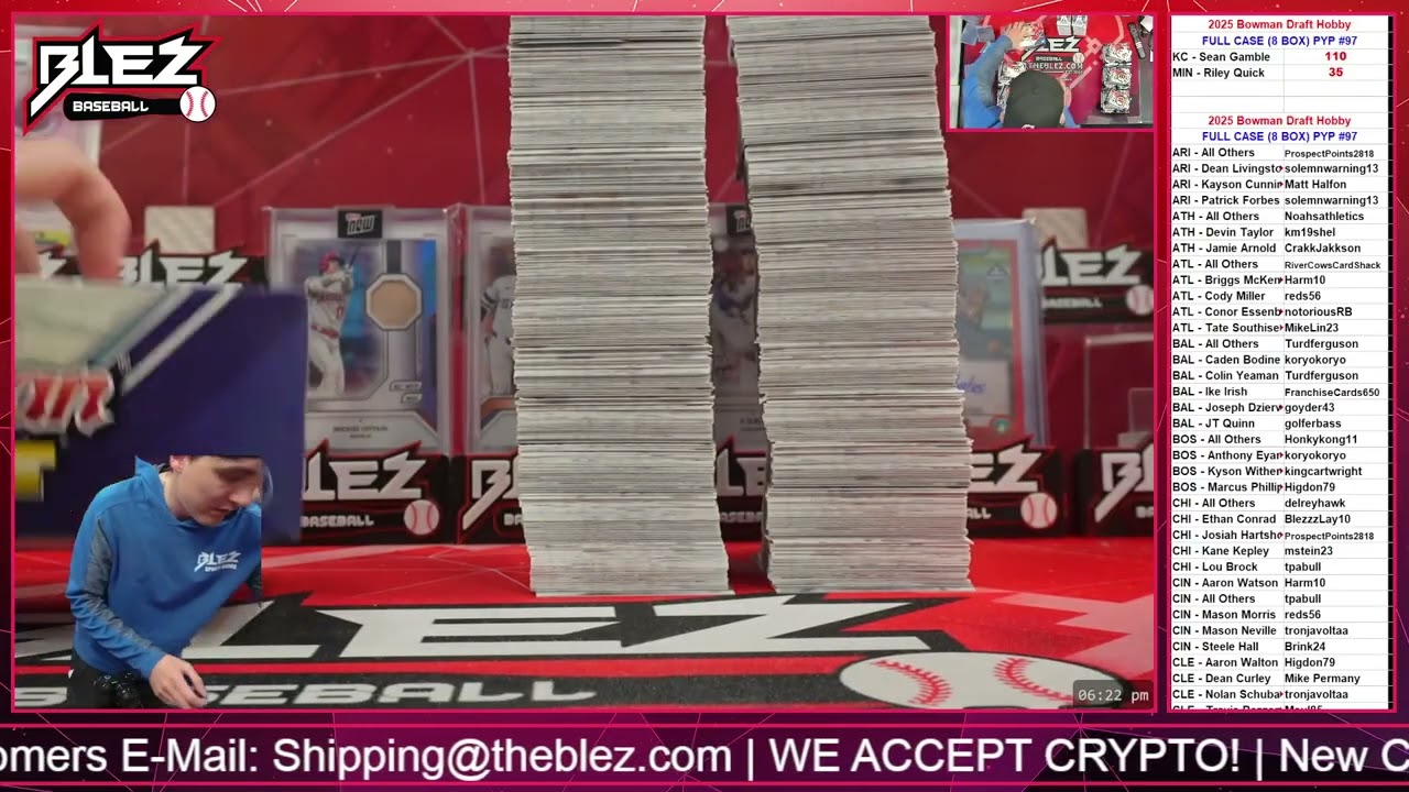 2025 Bowman Draft Hobby FULL CASE BREAK Pick Your Player #97