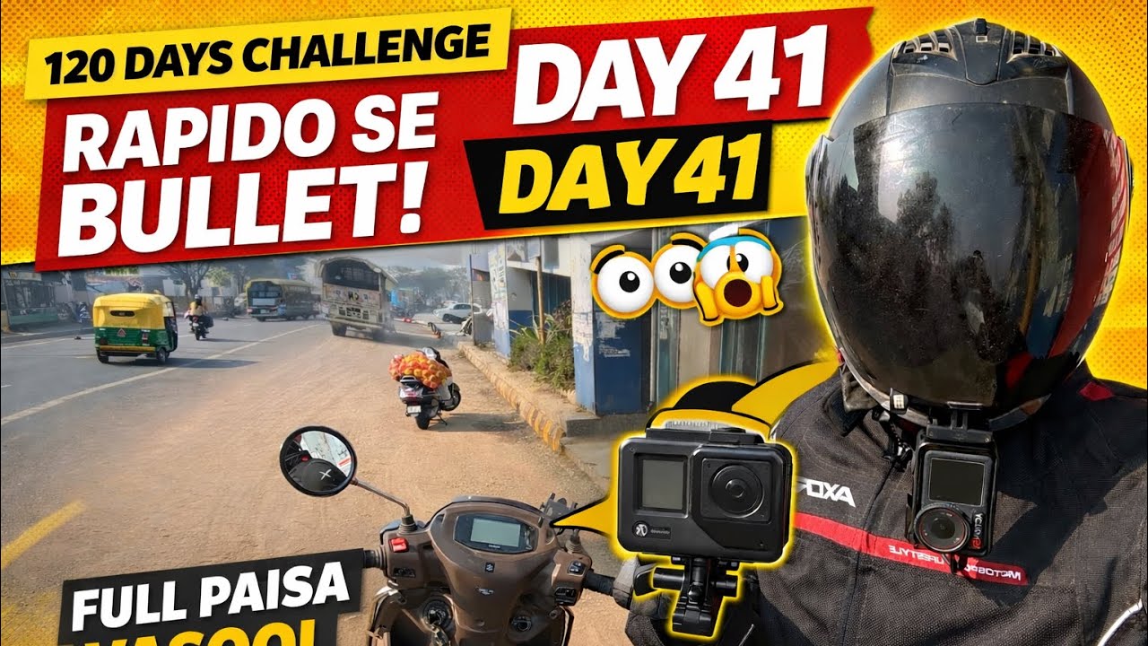 Day 41 | 120 Days Challenge 🔥 Rapido Se Bullet | Public Reaction 😱 | Full Paisa Vasool Ride