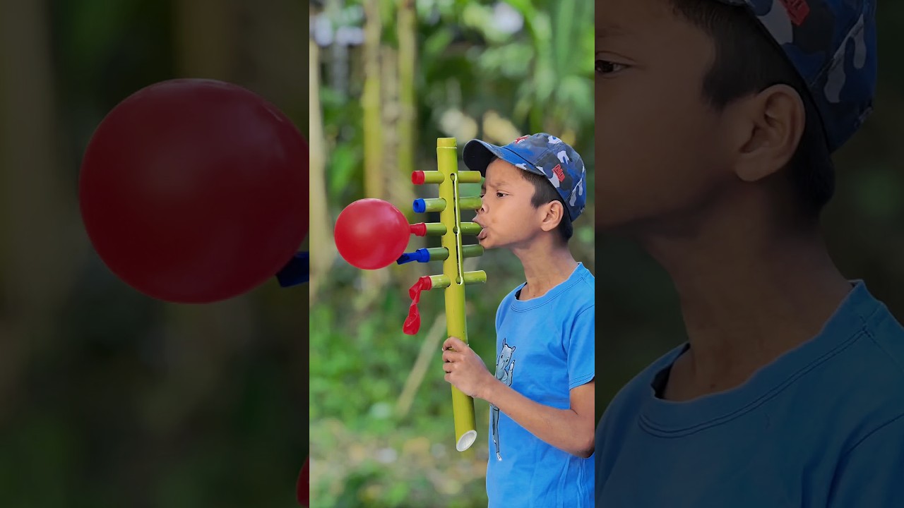 Cute Bamboo Design and Five Colour Balloons Idea #toys #craft