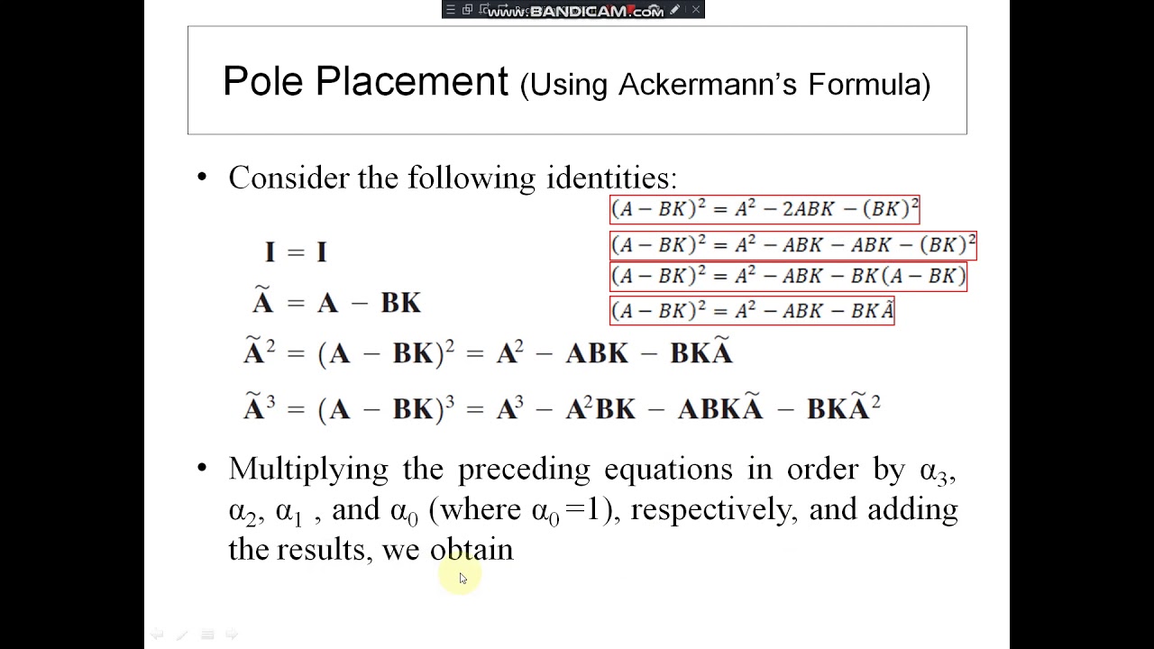 Unit4_4-Pole Placement Using Ackermanns Formula Method