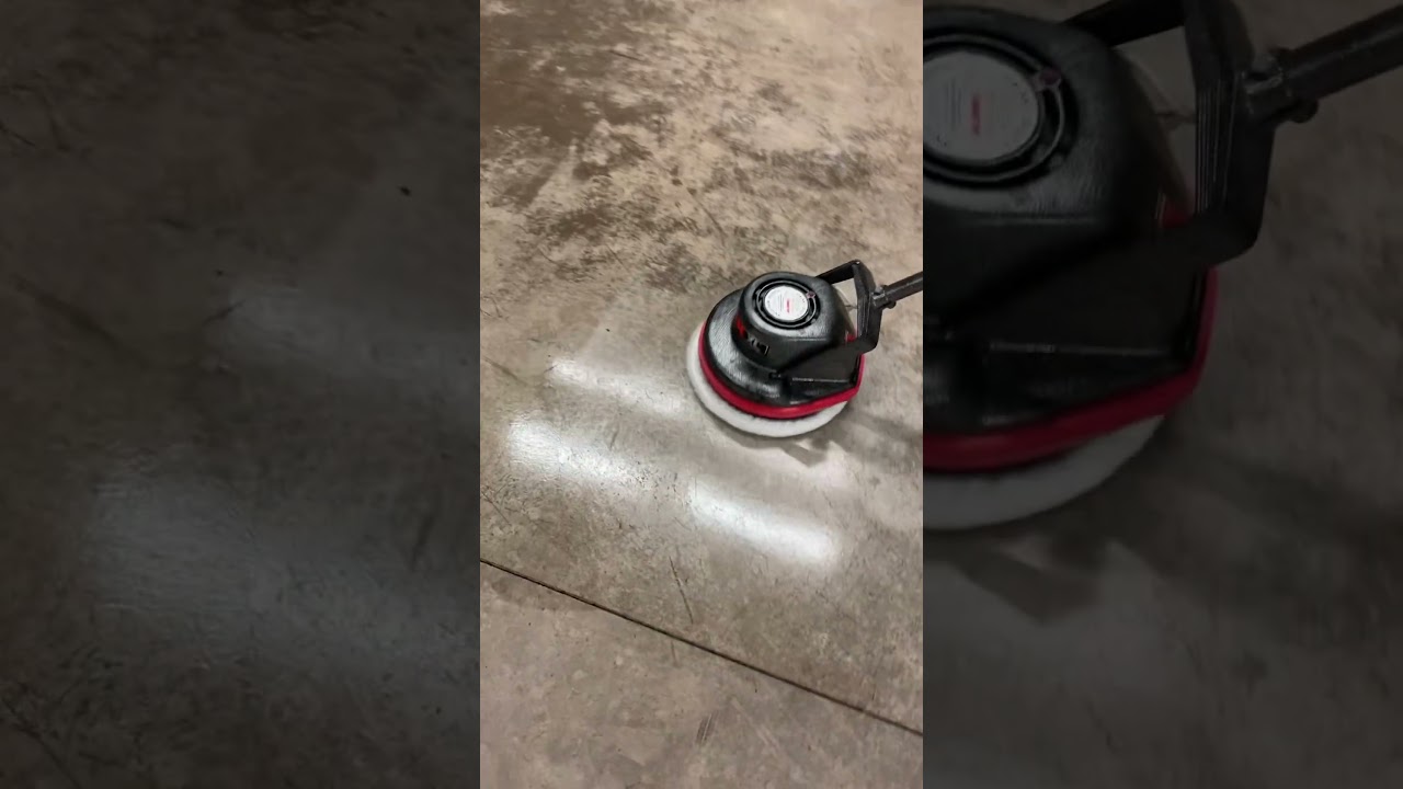 Buffing concrete flooring