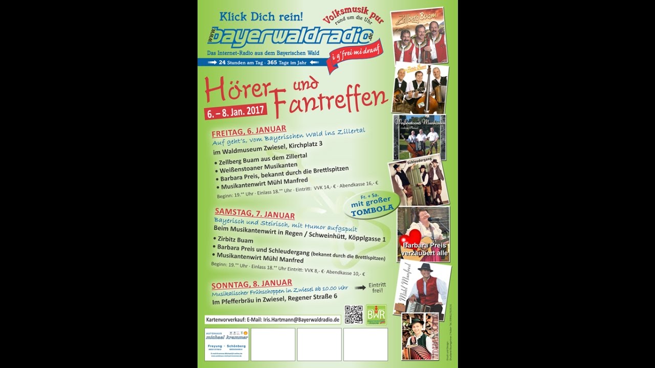 Fan - und H&ouml;rertreffen 6.1.2017 und 7.1.2017 Bayerwaldradio