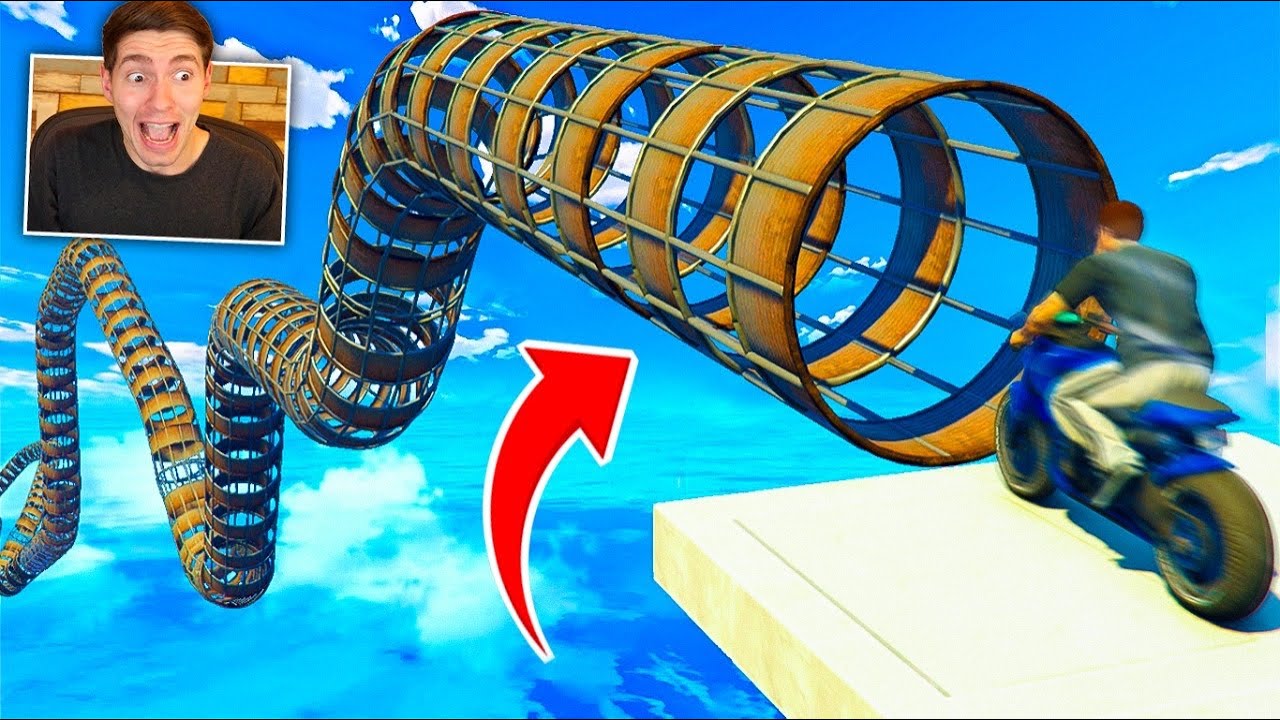 GTA V Online: O T&Uacute;NEL E TRIALS de MOTO INFINITO! (Muito PERIGOSO)