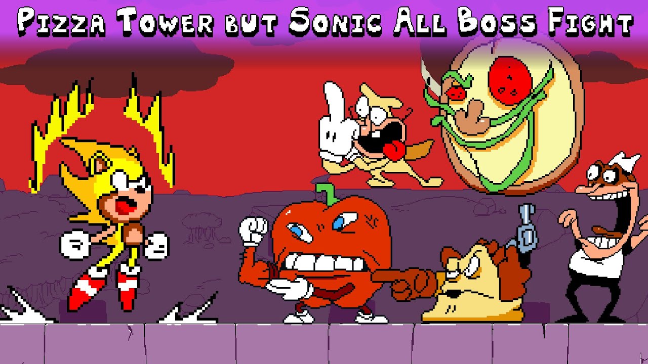 Pizza Tower but Sonic All Boss Fight Animation