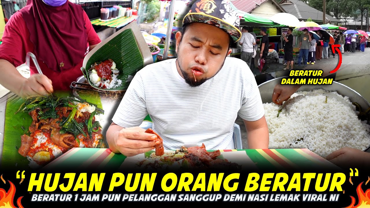 BERATUR 1 JAM PUN ORANG SANGGUP...Memang Ada Sesuatu Pada NASI LEMAK KAK CHUK KG BARU Ni