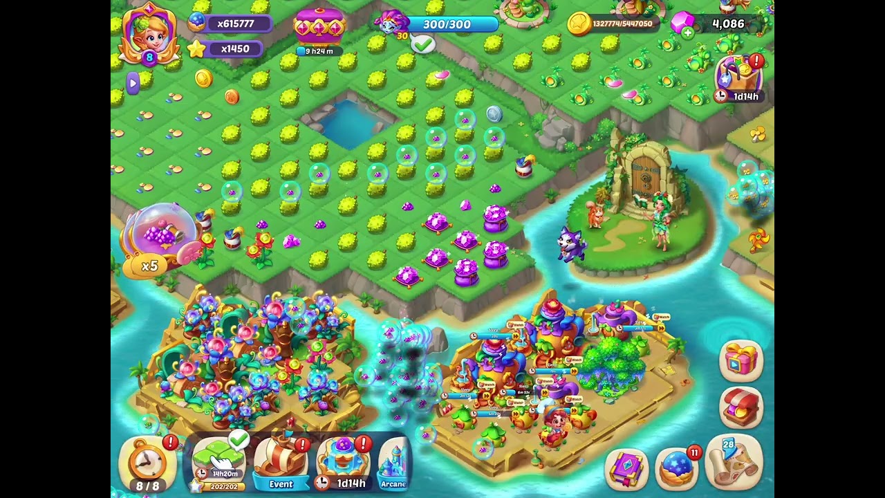 Bubbling 1 sq and 4 sq items