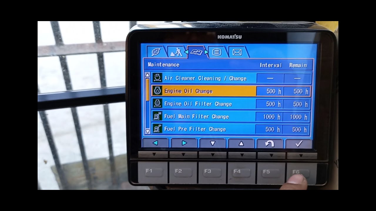 KOMATSU PC220-8 resetting of work hours for Preventive Maintenance