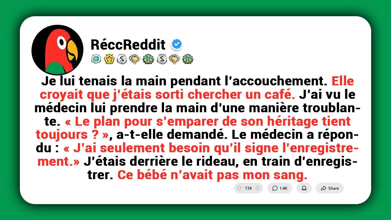 Le jour où notre fils est né, ma femme a murmuré au médecin : « Il ne doit pas savoir que c’est toi
