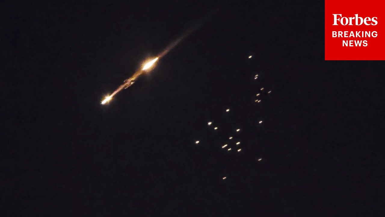 Iranian Missiles Are Seen In The Sky Above West Bank City Of Hebron