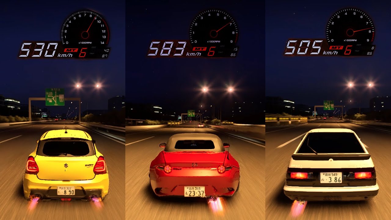 All 3 Starter Cars tested for Top Speeds ⚡ Tokyo Xtreme Racer 2025