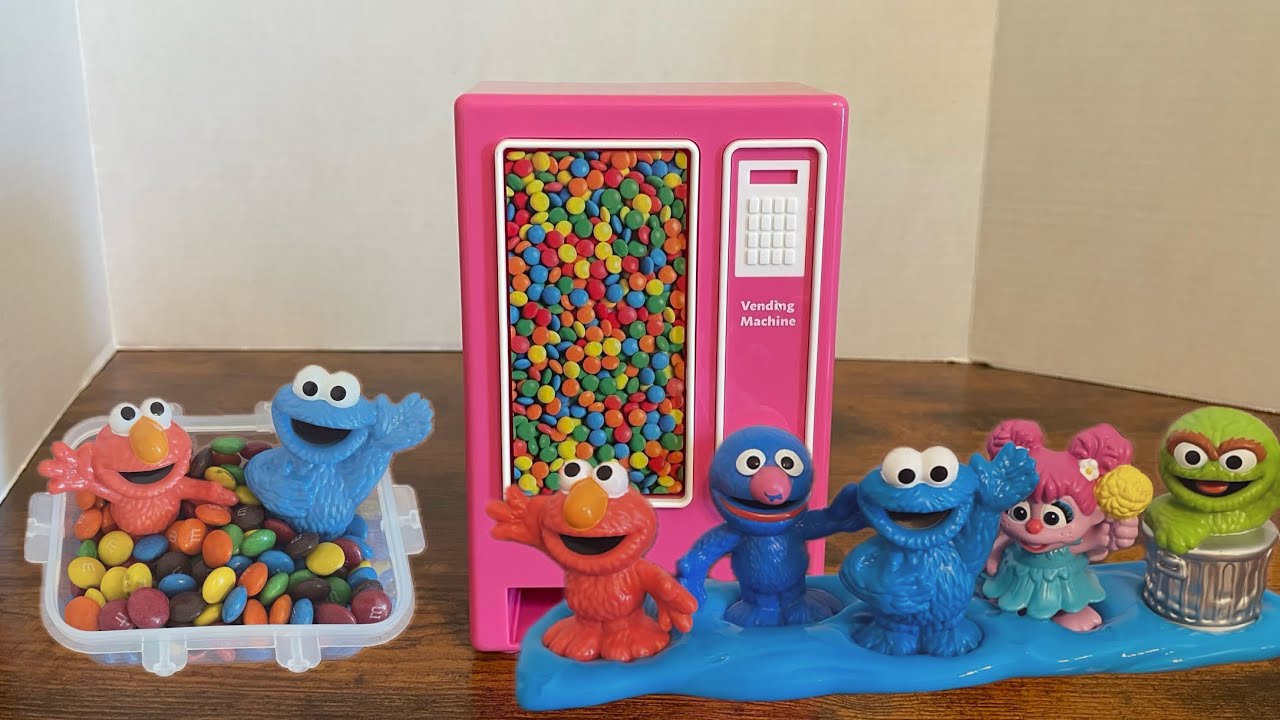 Learn Letters and Colors with Sesame Street Friends - Slime and M&M Machine