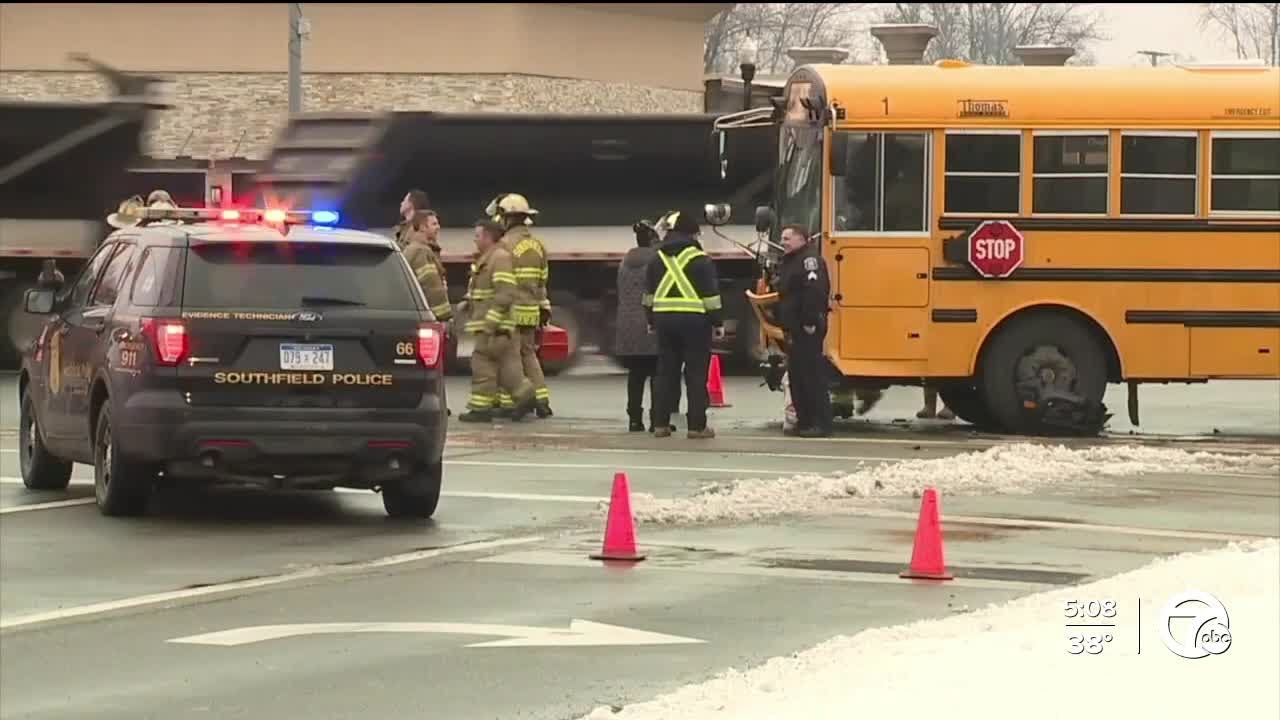 Southfield police investigation school bus crash