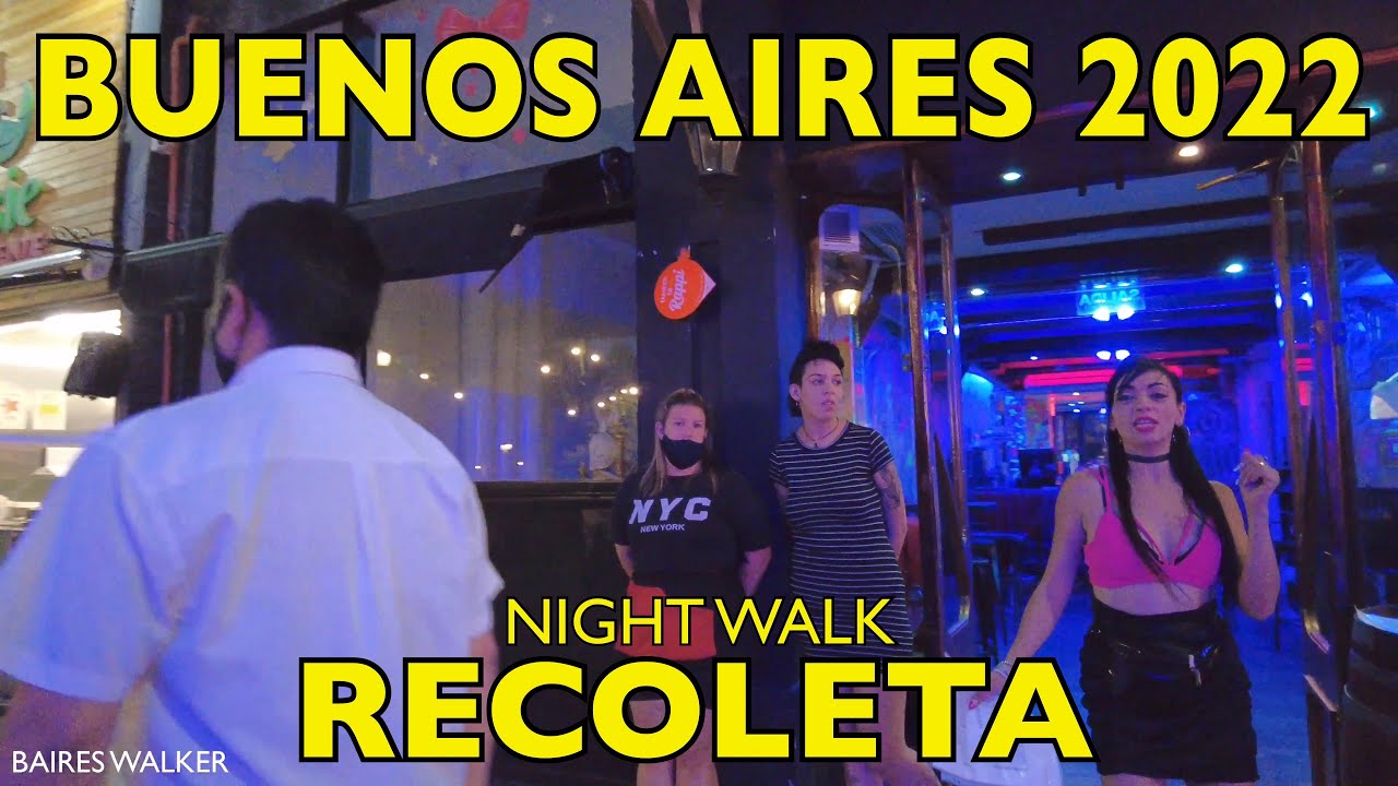 [4K] Buenos Aires Night Walk - Paseo Nocturno x el barrio de Recoleta / Pasaje Suizo - Buenos Aires