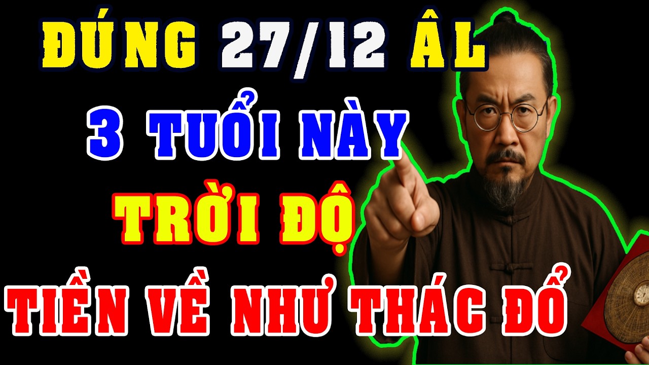 27/12 Âm Lịch 2025: 3 Con Giáp “TRÚNG LỘC TRỜI” Cuối Năm – Tiền Về Dồn Dập, Giàu Bất Ngờ!