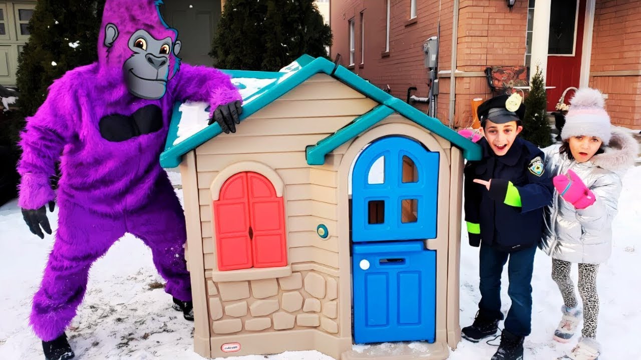 Heidi dan Zidane Bermain Polisi Bersama Monyet Lucu 🐒🚓 Petualangan Seru Anak