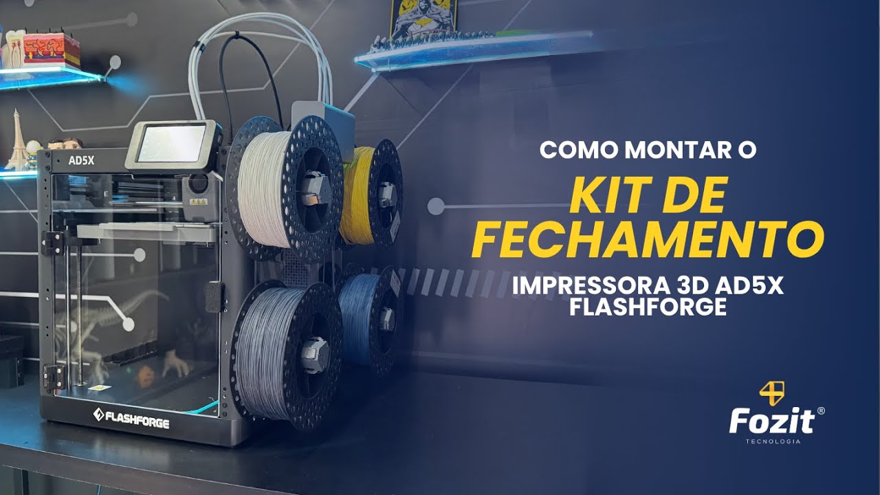 Como montar o Kit de Fechamento da Impressora 3D AD5X da Flashforge.
