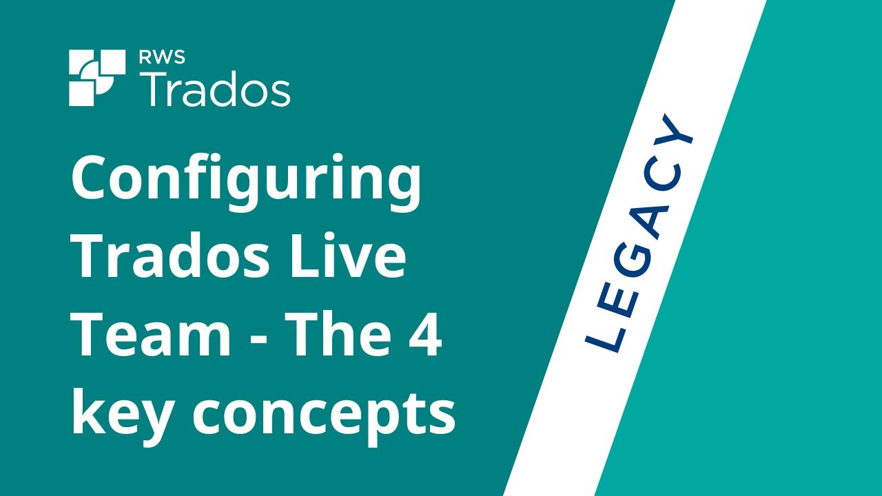 Configuring Trados Live Team - The 4 key concepts