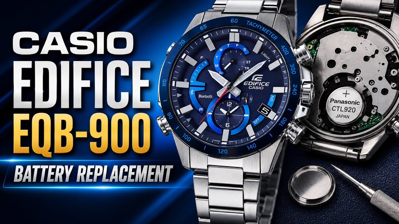 How to replace the battery Casio Edifice EQB-900