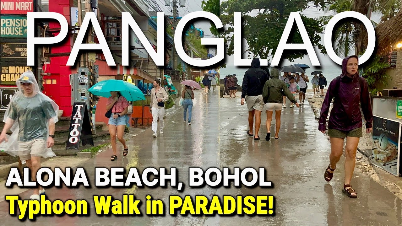 Panglao Island, Philippines 🇵🇭 It’s Raining in PARADISE! Typhoon Day Walking at Alona Beach 2026
