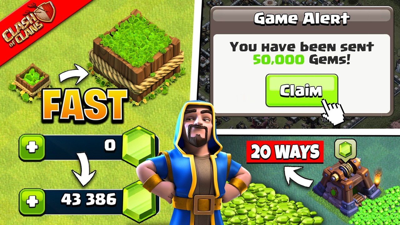 20 Ways How to Get FREE GEMS in Clash of Clans - FASTEST Ways to Get Gems in CoC 2025