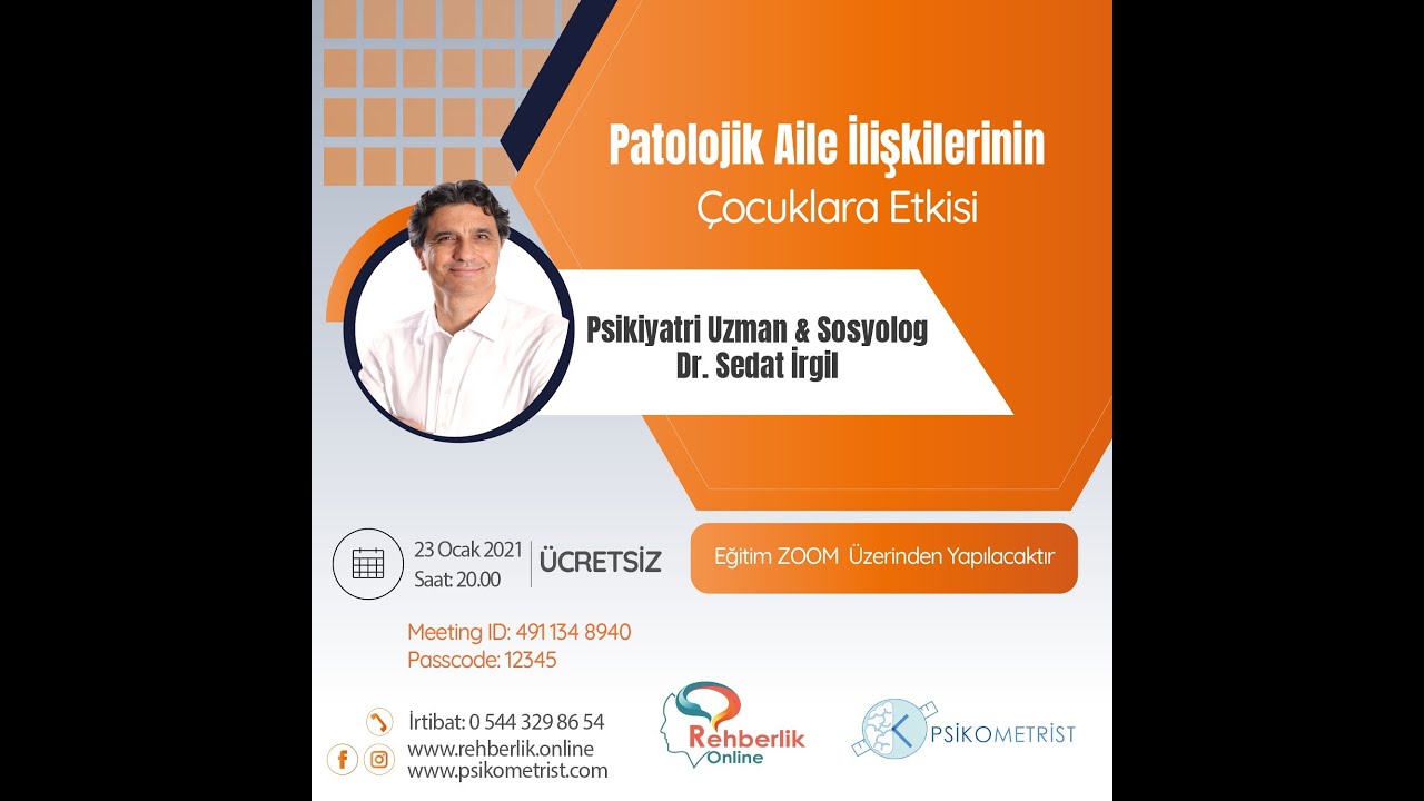 23 Ocak 2021 - Patolojik Aile İlişkilerinin Çocuklara Etkisi Eğitimi
