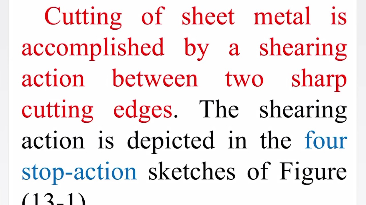 Sheet Metal Forming-Part I-4th year- Materials Engineering Department- University of Kufa