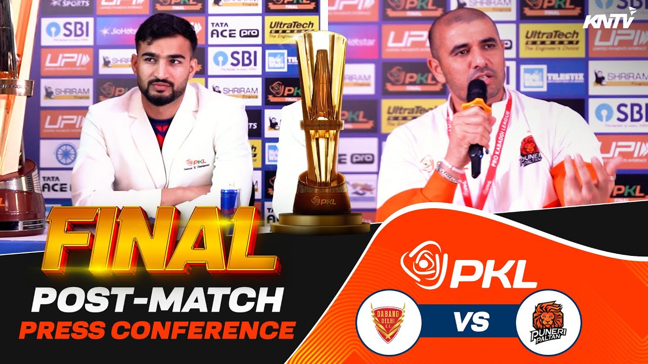 PKL 12 | FINAL | DABANG DELHI vs PUNERI PALTAN | Press Conference ft. Joginder Narwal & Ajay Thakur