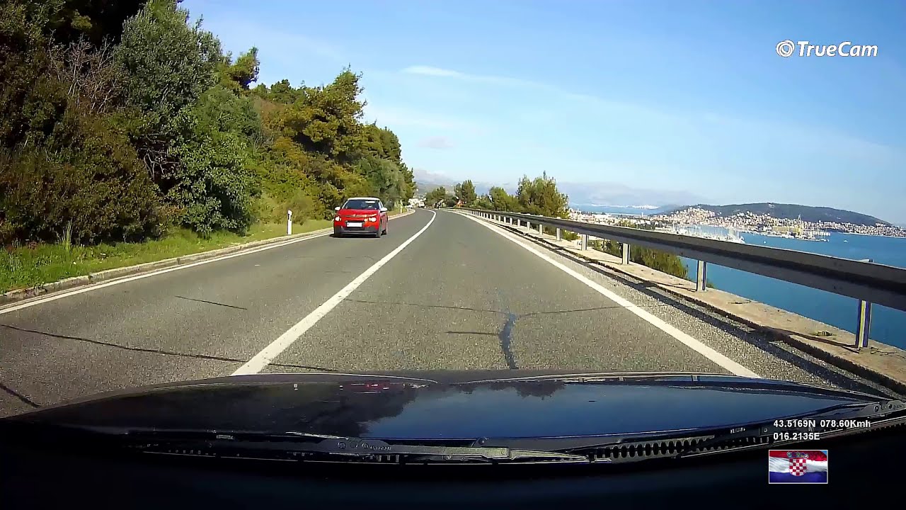 Trogir : Vožnja zaobilaznicom 🚙 ( Jadranskom magistralom ) od Seget Vranjica do skretanja za Trogir