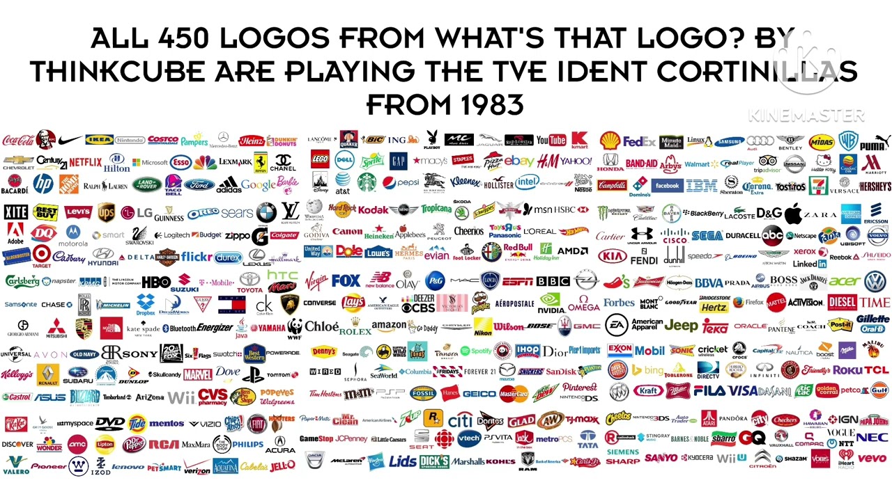 All 450 Logos From What’s That Logo? By ThinkCube Are Playing The TVE Ident Cortinillas From 1983