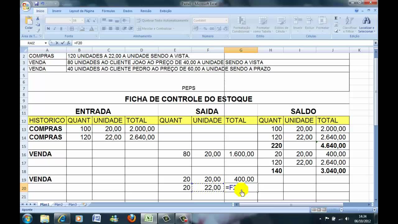 CONTROLE DE ESTOQUE PEPS