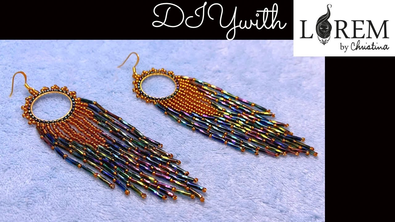 How To Make Round Beaded Earrings With Fringe | DIY Earrings | Fringe Beaded Earrings Tutorial
