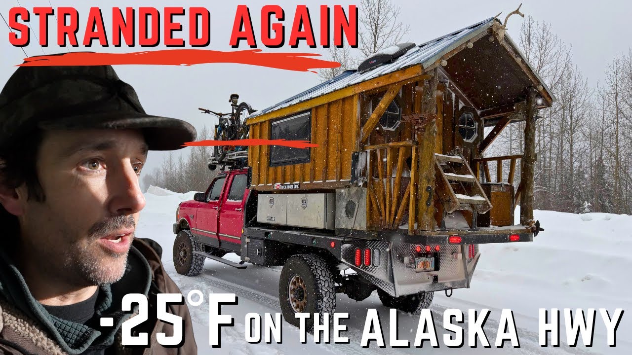 Stranded AGAIN - Driving Two Old Ford Trucks Down the Frozen Alaska Highway in -25 F/-32 C